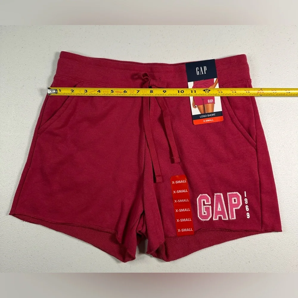 GAP 1969 Logo Shorts‎ Womens XS Red Bud Pink French Terry Sweat Shorts New